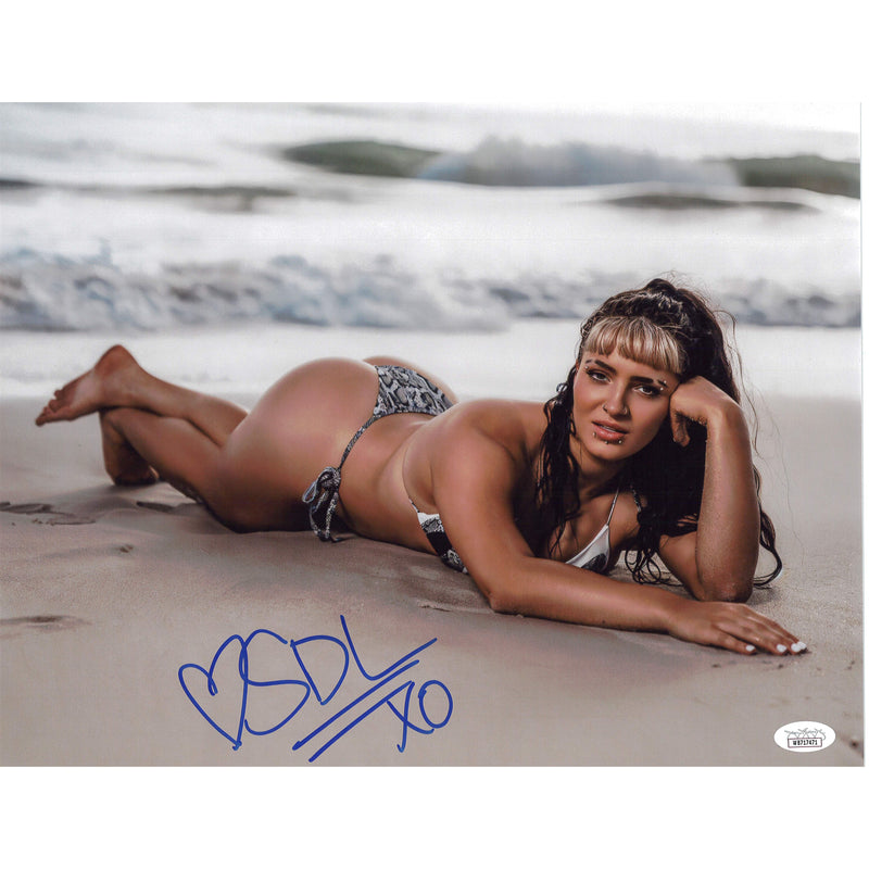 Steph Delander Posing in Sand 11x14 JSA Autographed