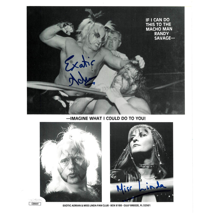 Exotic Adrian Street X Miss Linda Poster style 8x10 JSA Autographed