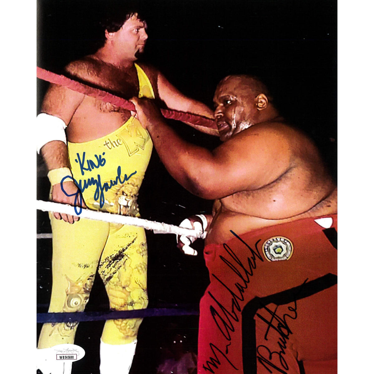 Jerry Butcher Jerry Lawler x Abdullah The Butcher Dual Signed 8x10 JSA Autographed ...