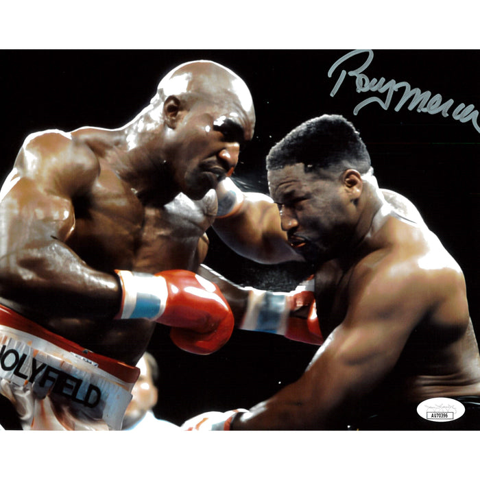 Ray Mercer Vs Evander Holyfield Shot trade 8x10 JSA Autographed