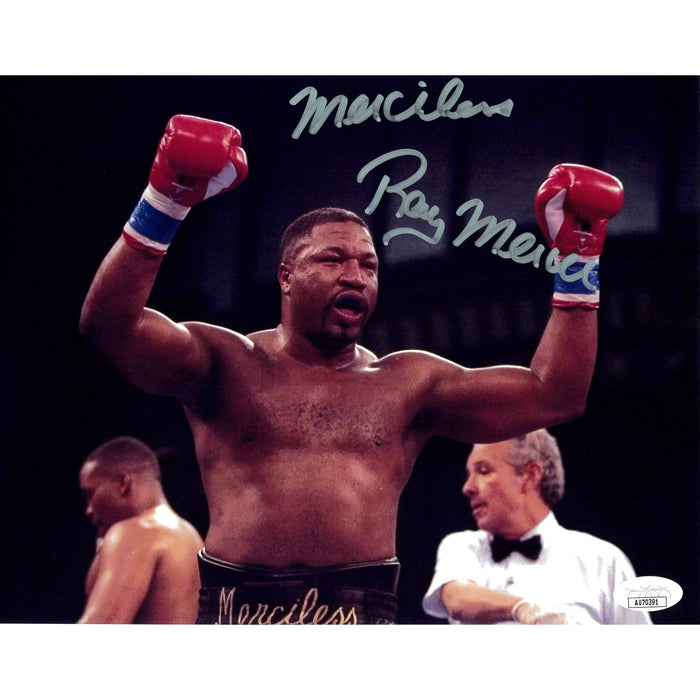 Ray Mercer Arms Raised 8x10 JSA Autographed