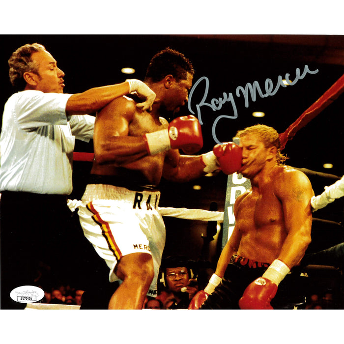 Ray Mercer Left Hook Against Ropes 8x10 JSA Autographed