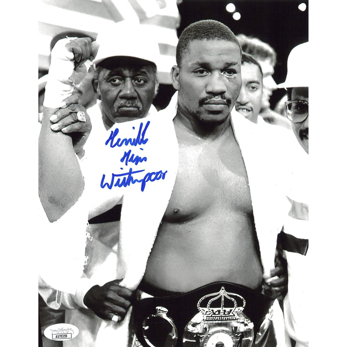 Tim Witherspoon Hand Raised 8x10 JSA Autographed