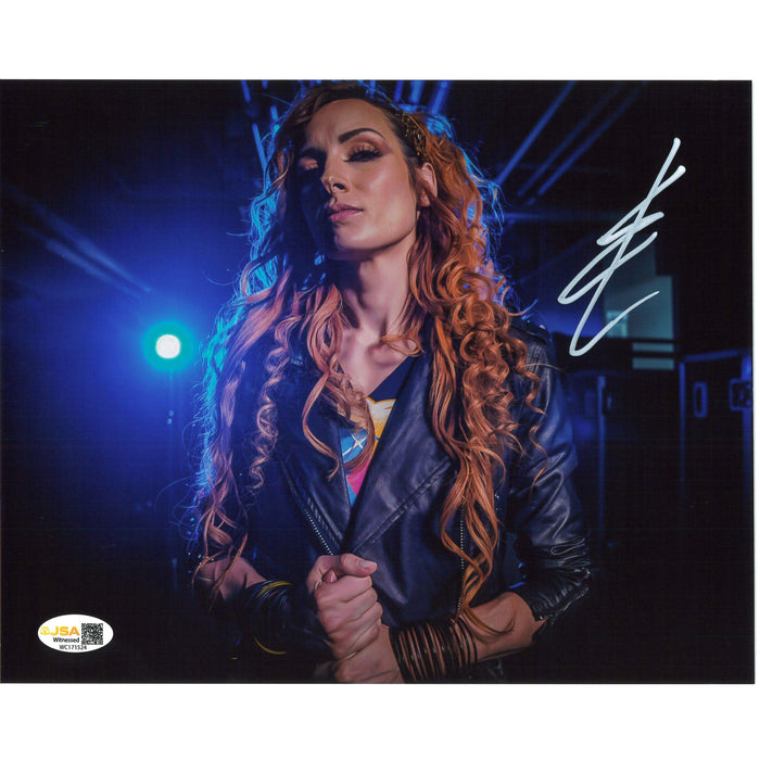 Becky Lynch Holding Thumb 8x10 & 11x14 - JSA Autographed