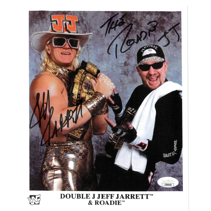 Double J Jeff Jarrett & Roadie JSA - Autographed