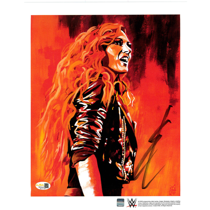 Becky Lynch The Man Came Back Around 11x14 Schamberger Poster - JSA Autograph