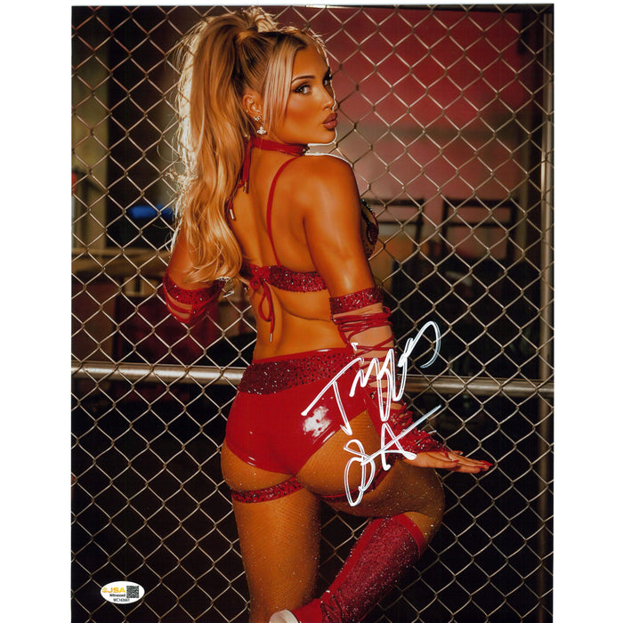 Tiffany Stratton METALLIC Red Gear Turned Around 11x14 - JSA Autographed