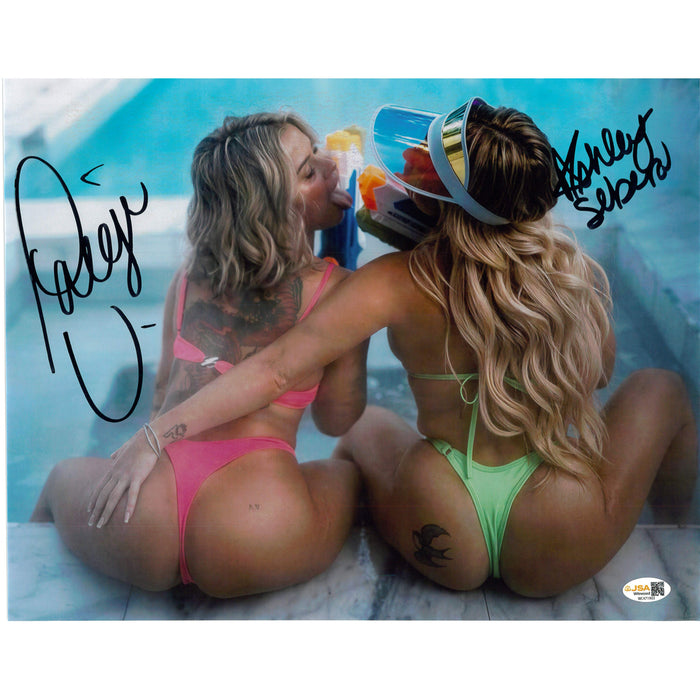 Paige VanZant & Ashley Sebera Poolside 11x14 - JSA Autographed