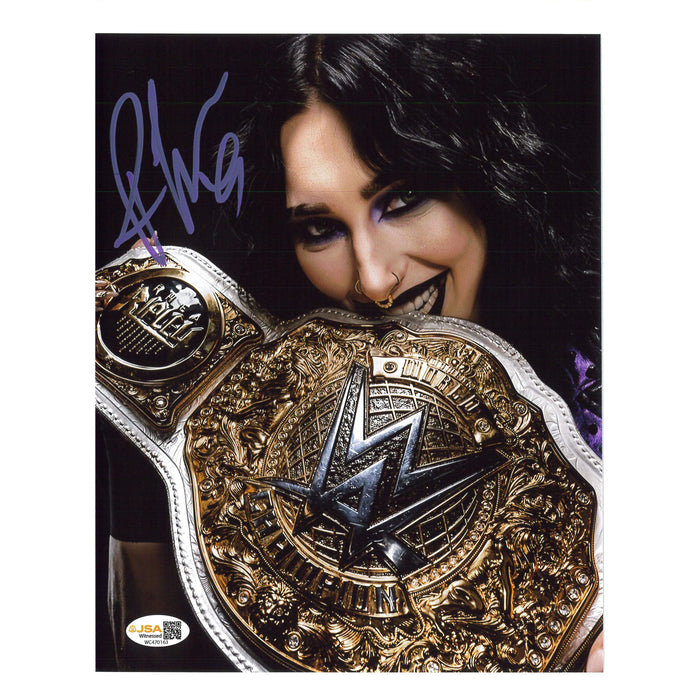 Rhea Ripley World Title Bite 8x10 Promo or 11x14 Poster - JSA Autograph