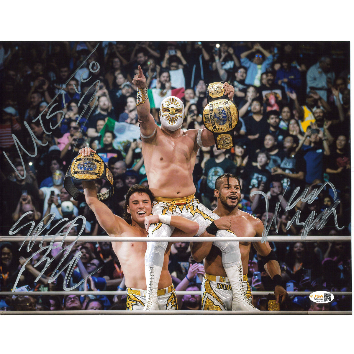 Mystico & JetSpeed In Ring 11x14 Poster - JSA Autograph