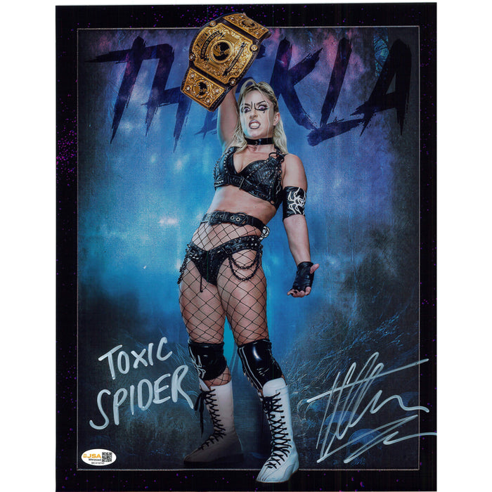 Thekla AsylumGFX Full Pose Title Up 11x14 METALLIC (JSA)