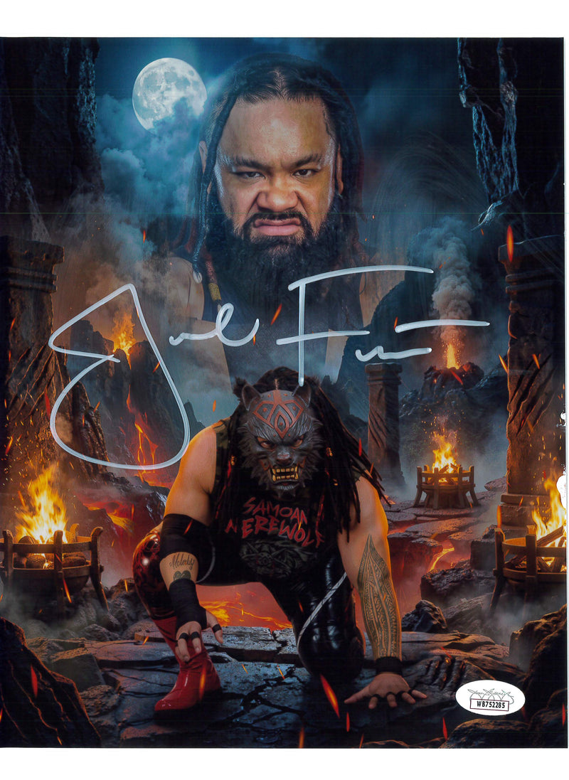 Jacob Fatu Samoan Werewolf Metallic 8x10 or 11x14 Promo - JSA AUTOGRAPHED