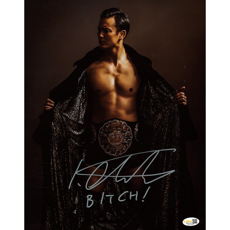 Okada United Championship Belt B----! 11x14 Promo - JSA AUTOGRAPHED