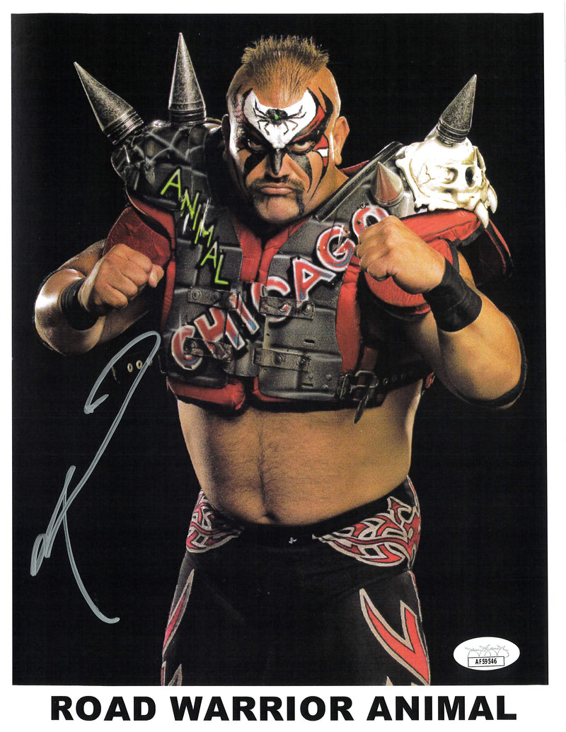 Road Warrior Animal Chicago Vest 8.5x11 Promo - JSA AUTOGRAPHED