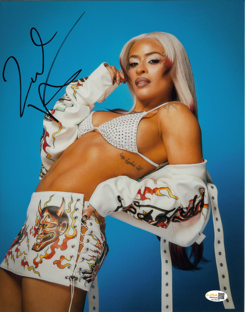 Zelina Vega Blue Background 11x14 Poster - JSA AUTOGRAPHED