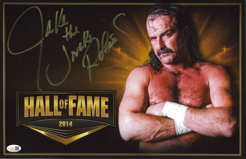 Jake "The Snake" Roberts Hall Of Fame 11x17 Poster - JSA AUTOGRAPHED