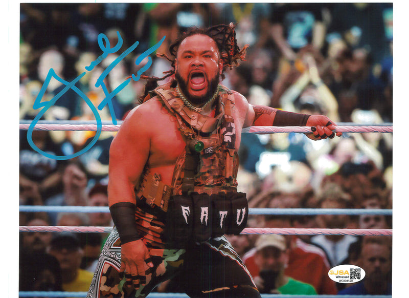 Jacob Fatu Holding Ropes 8x10 Promo - JSA AUTOGRAPH