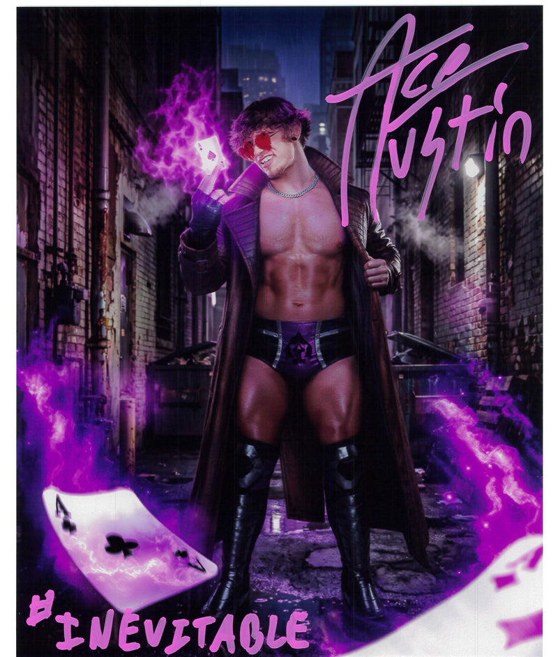 Ace Austin AsylumGFX Metallic 8x10 Promo - AUTOGRAPHED
