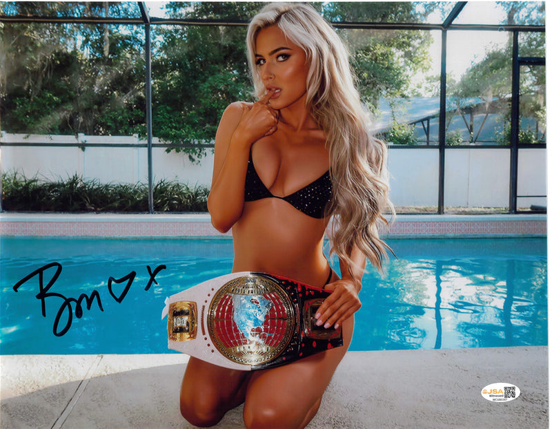 Blake Monroe Belt In Lap 11x14 Metallic Poster - JSA AUTOGRAPHED