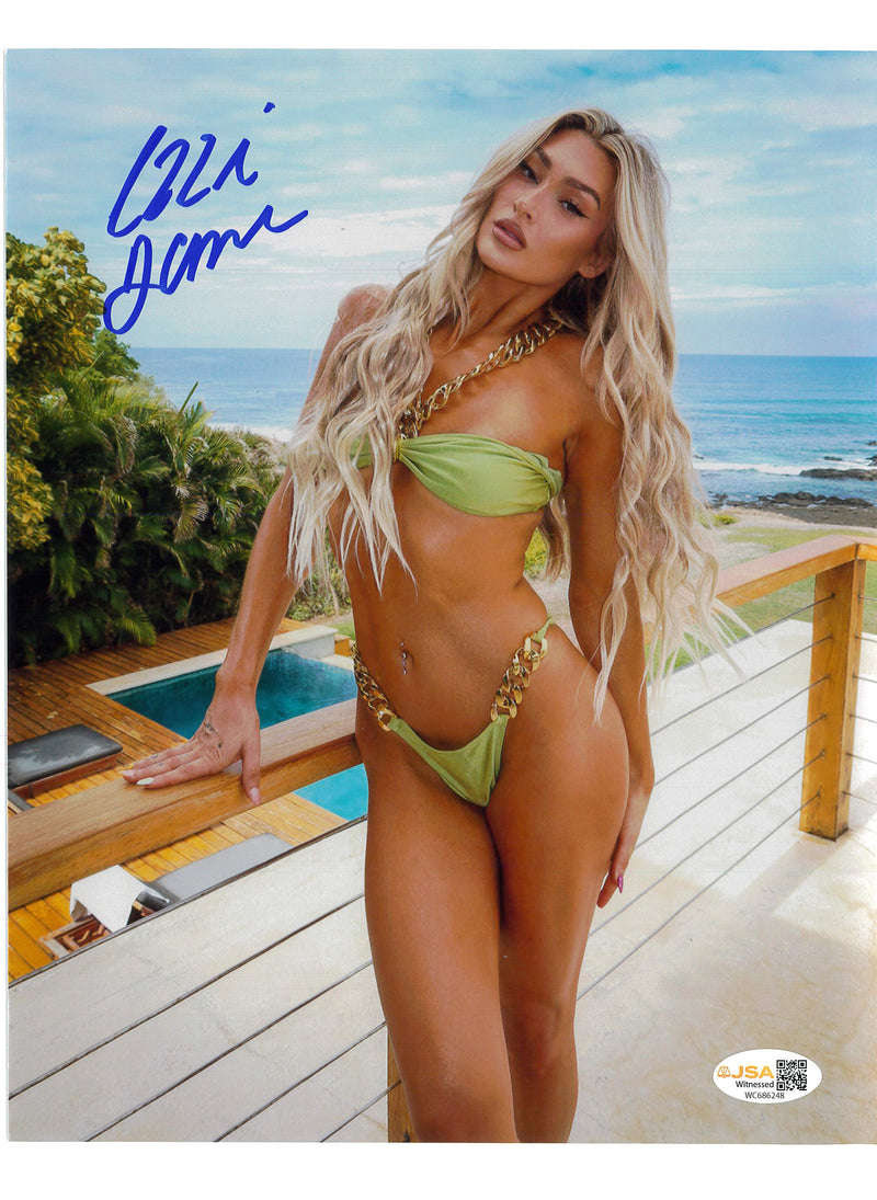 Izzy Dame Green Bikini Metallic 8x10 Promo - JSA AUTOGRAPHED