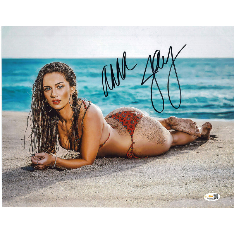 Anna Jay Laying In Sand 11x14 Poster - JSA AUTOGRAPHED