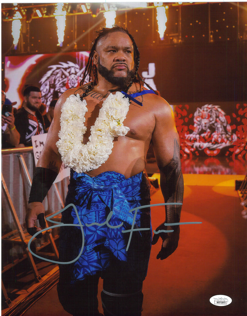 Jacob Fatu Blue Gear 8x10 Promo or 11x14 Poster - JSA AUTOGRAPHED