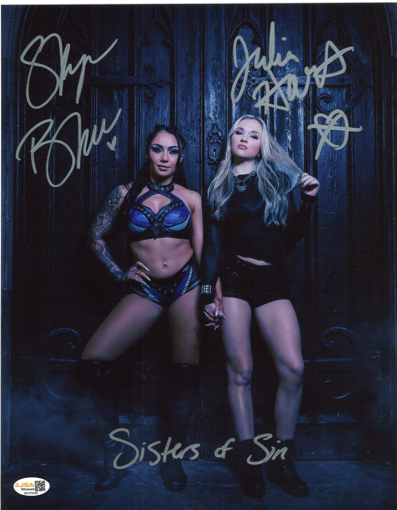 Sisters Of Sin (Julia Hart / Skye Blue) Full Pose 11x14 Poster - JSA DUAL AUTOGRAPHED