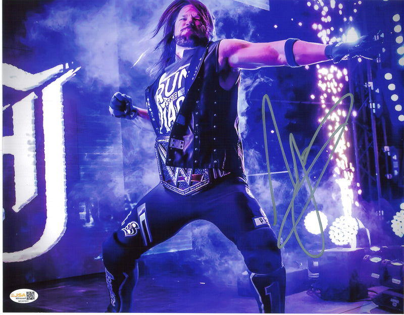 AJ Styles Pyro 8x10 Promo or 11x14 Poster - JSA AUTOGRAPHED
