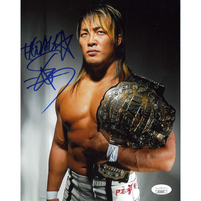 Hiroshi Tanahashi IWGP World Title 8 x 10 Promo - JSA AUTOGRAPHED