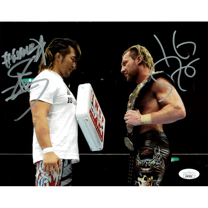 Hiroshi Tanahashi & Kenny Omega Challenge 8 x 10 Promo - JSA DUAL AUTOGRAPHED
