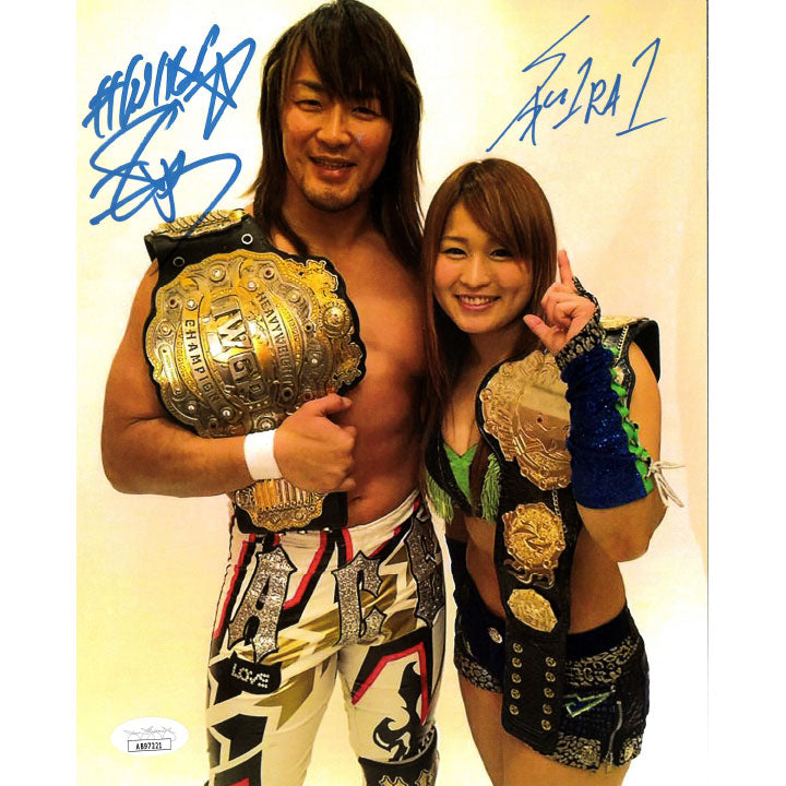 Hiroshi Tanahashi & Io Shirai 8 x 10 Promo - JSA DUAL AUTOGRAPHED