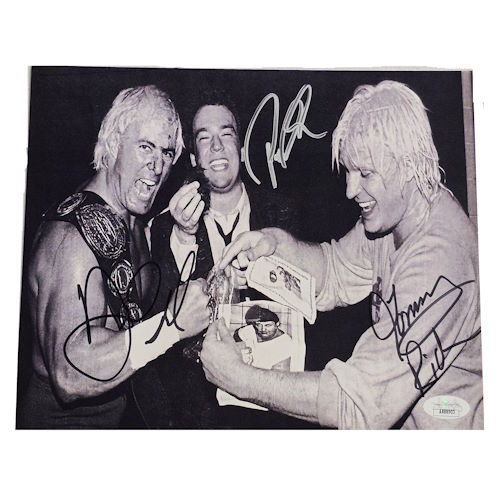 Austin Idol, Paul Heyman, & Tommy Rich Hair 8 x 10 Promo - JSA TRIPLE AUTOGRAPHED