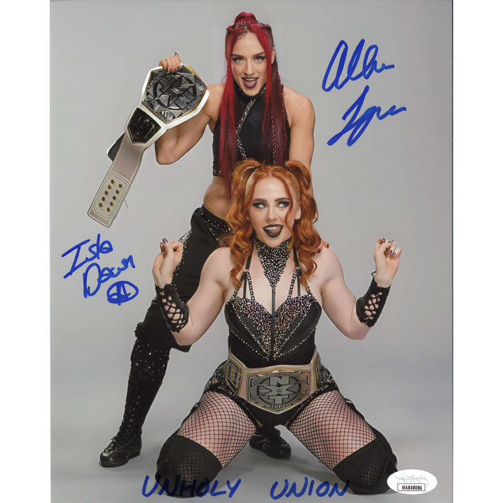 Alba Fyre & Isla Dawn Unholy Union 8 x 10 Promo - JSA DUAL AUTOGRAPHED