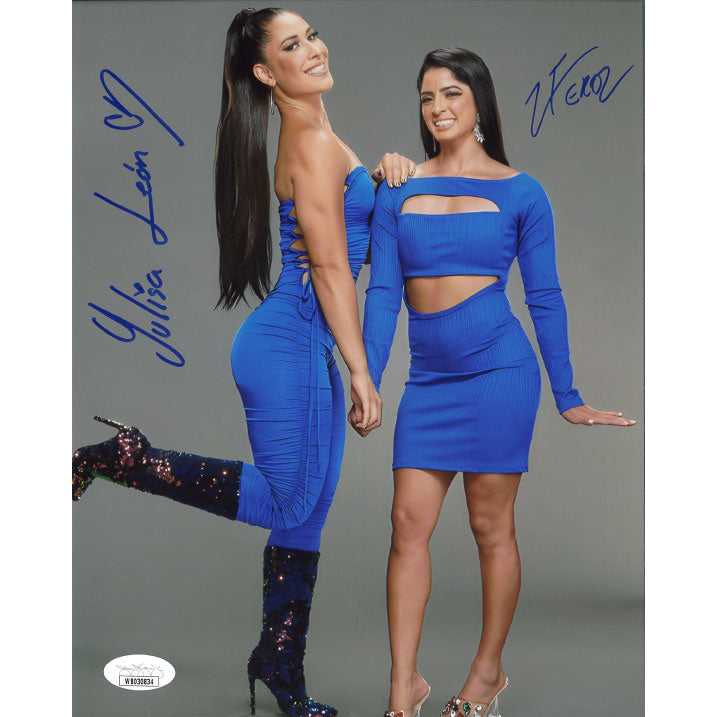Yulisa Leon & Valentina Feroz All Blue 8 x 10 Promo - JSA DUAL AUTOGRAPHED
