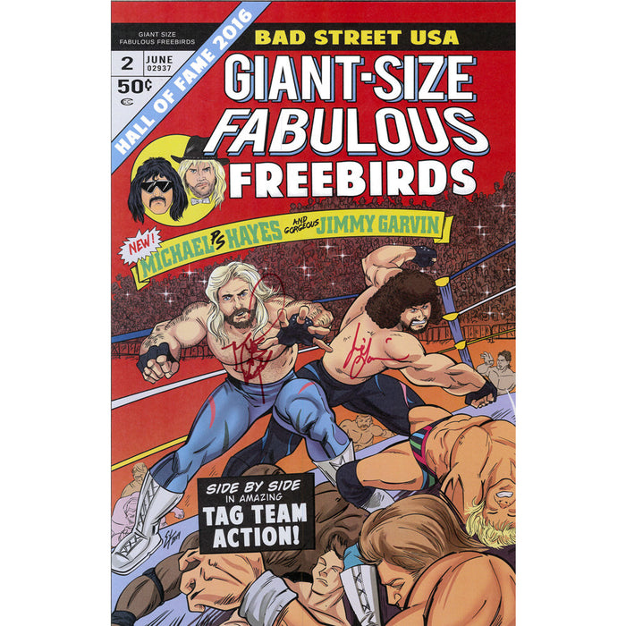 Freebirds Michael Hayes and Jimmy Garvin 11x17 Comic Print - DUAL AUTOGRAPHED