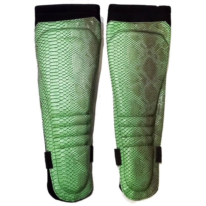 Green Snake Print on Black Kickpads