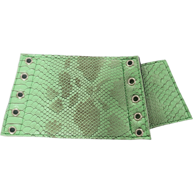 Snakeskin Print Lace-Up Gauntlets