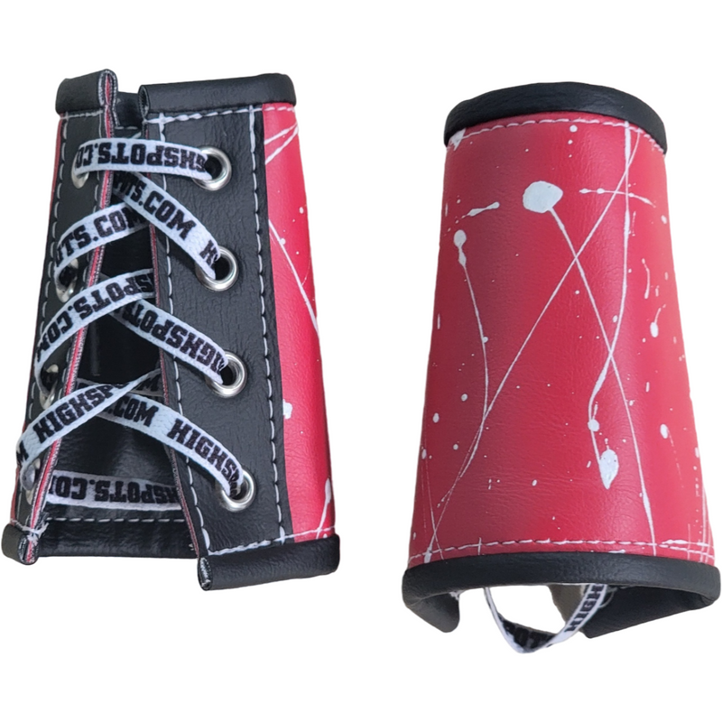 Red w/ Paint splatter Lace-Up Wrist Gauntlets