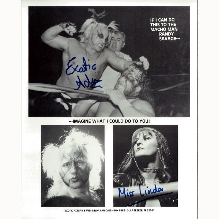 Adrian Street and Miss Linda Macho Man 8 x 10 Promo - DUAL AUTOGRAPHED