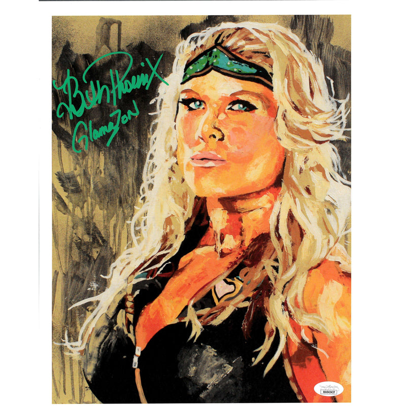 Beth Phoenix Glamazon Green Schamberger 11 x 14 Poster - JSA AUTOGRAPHED