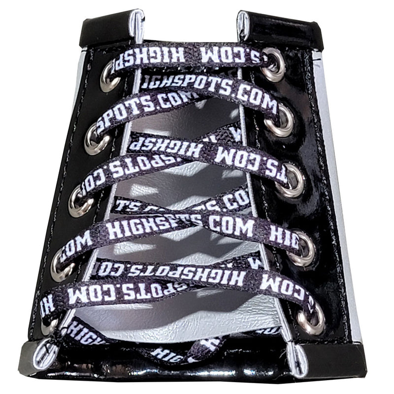 Black and Silver Lace-Up Gauntlets
