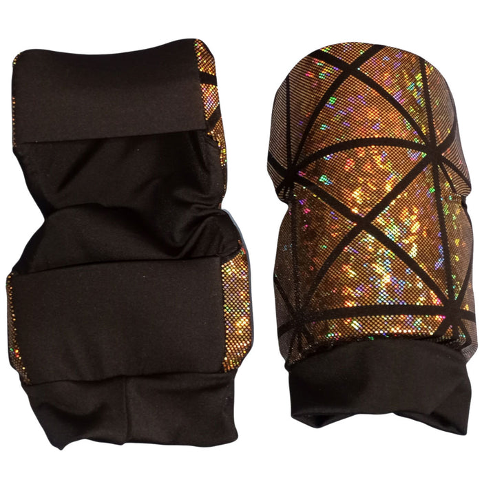 Black and Gold Abstract Hologram Knee Pads