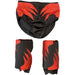 Black with Red Design Trunks and Kneepads Set