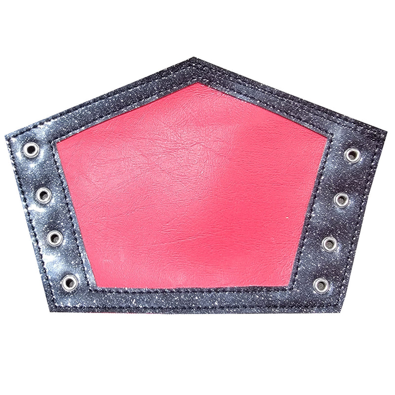 Black Sparkle with Red Lace-Up Wrist Gauntlets