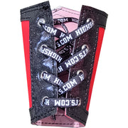 Black Sparkle with Red Lace-Up Wrist Gauntlets