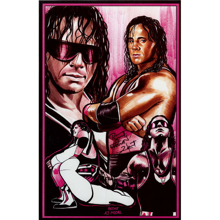 Bret Hart 11x17 Comic Print - AUTOGRAPHED