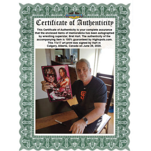 Bret Hart 11x17 Comic Print - AUTOGRAPHED