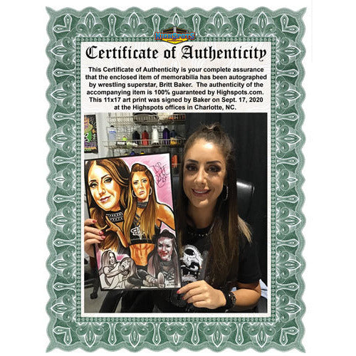 Britt Baker 11x17 Art Print - AUTOGRAPHED