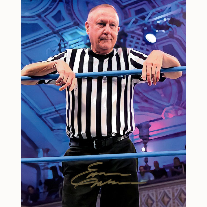 Earl Hebner Over The Rope 8 x 10 Promo - AUTOGRAPHED