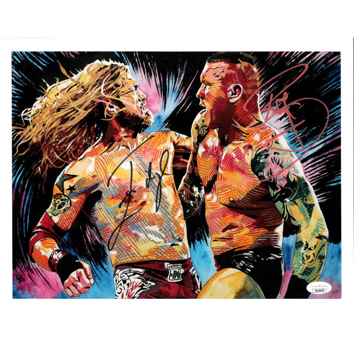 Edge vs Randy Orton Schamberger 11 x 14 Poster - JSA DUAL AUTOGRAPHED
